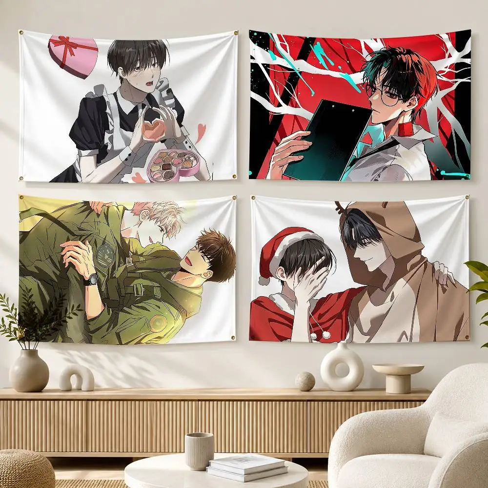 BL Manhwa Hunters Gonna Lay Low  Flags Wall Hanging Background Art Banner for Bedroom Home Outdoor Decor
