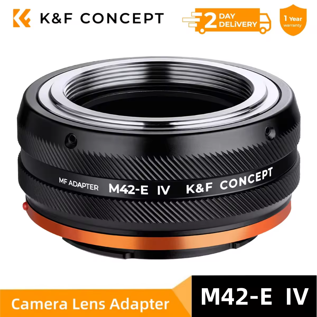 מתאם טבעת K&F CONCEPT M42-E IV PRO לעדשות M42 למצלמות Sony E FE עבור Sony A6400 A7M3 A7R3 A7M4 A7R4