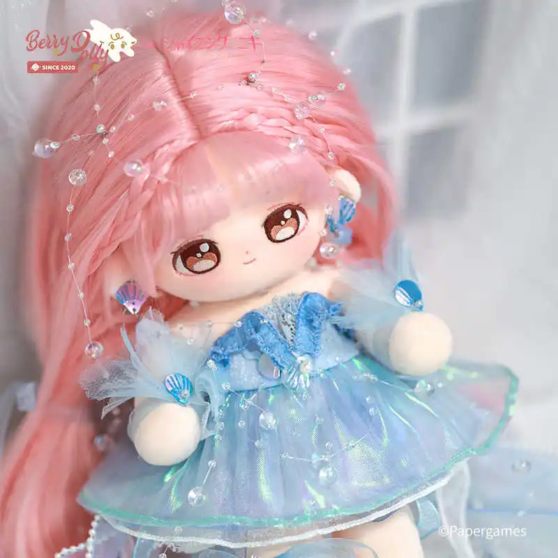 30cm anime brilhanteikk sereia princesa peruca longa cabelo monstro recheado pernas longas plushies pelúcia algodão boneca corpo brinquedo crianças presentes