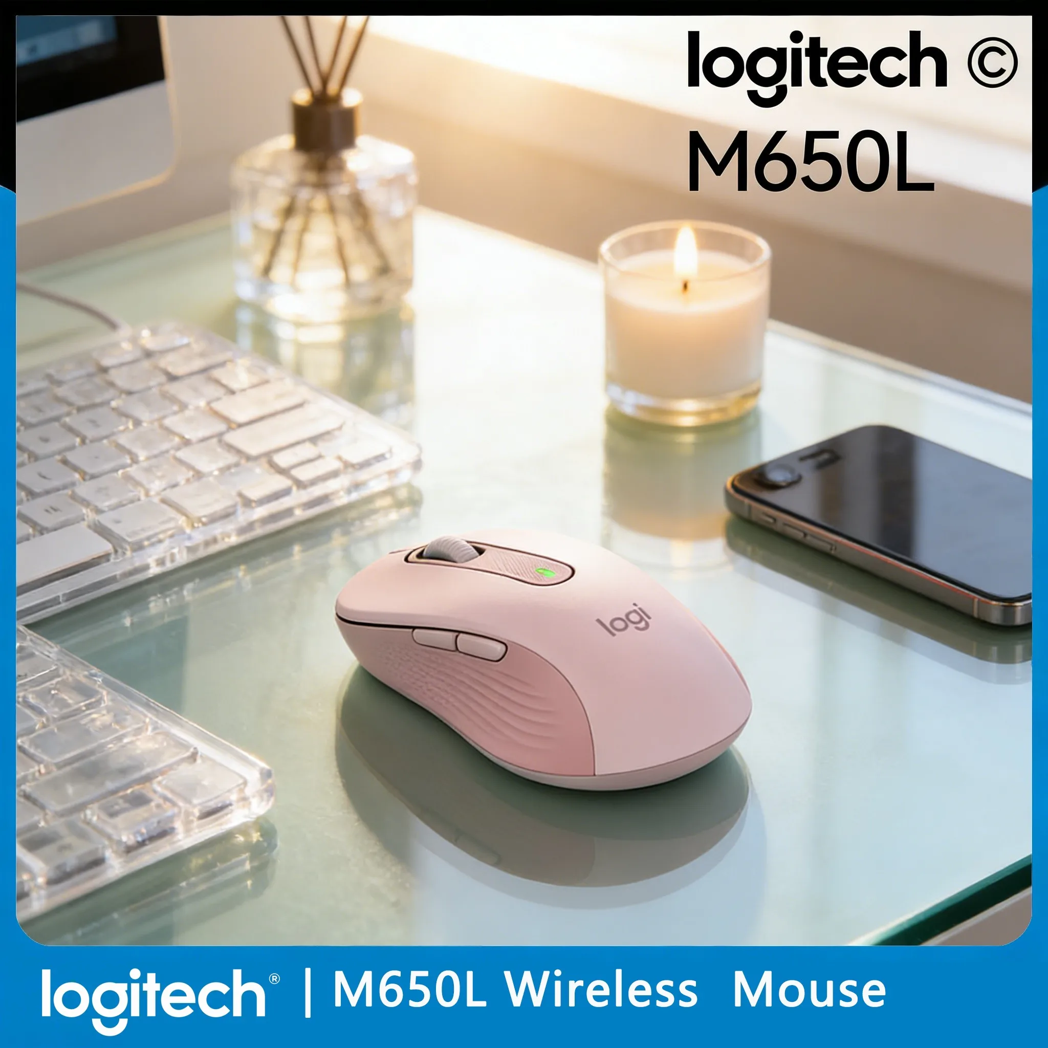 

Беспроводная офисная мышь Logitech M650/M650L с двумя режимами работы, совместимая с несколькими устройствами, высокоточная