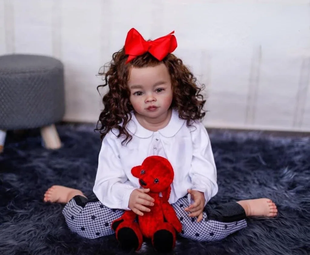 Limited Supply 32''Reborn Baby Doll Meili With Long Curly Hair Already Finished Doll With Different Dress Christmas GIft