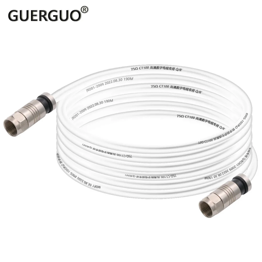 Solid copper Double Shielded DH RG6 Coaxial Cable F Type Male Connector Audio Video Satellite TV Cable Digital  Antenna Internet