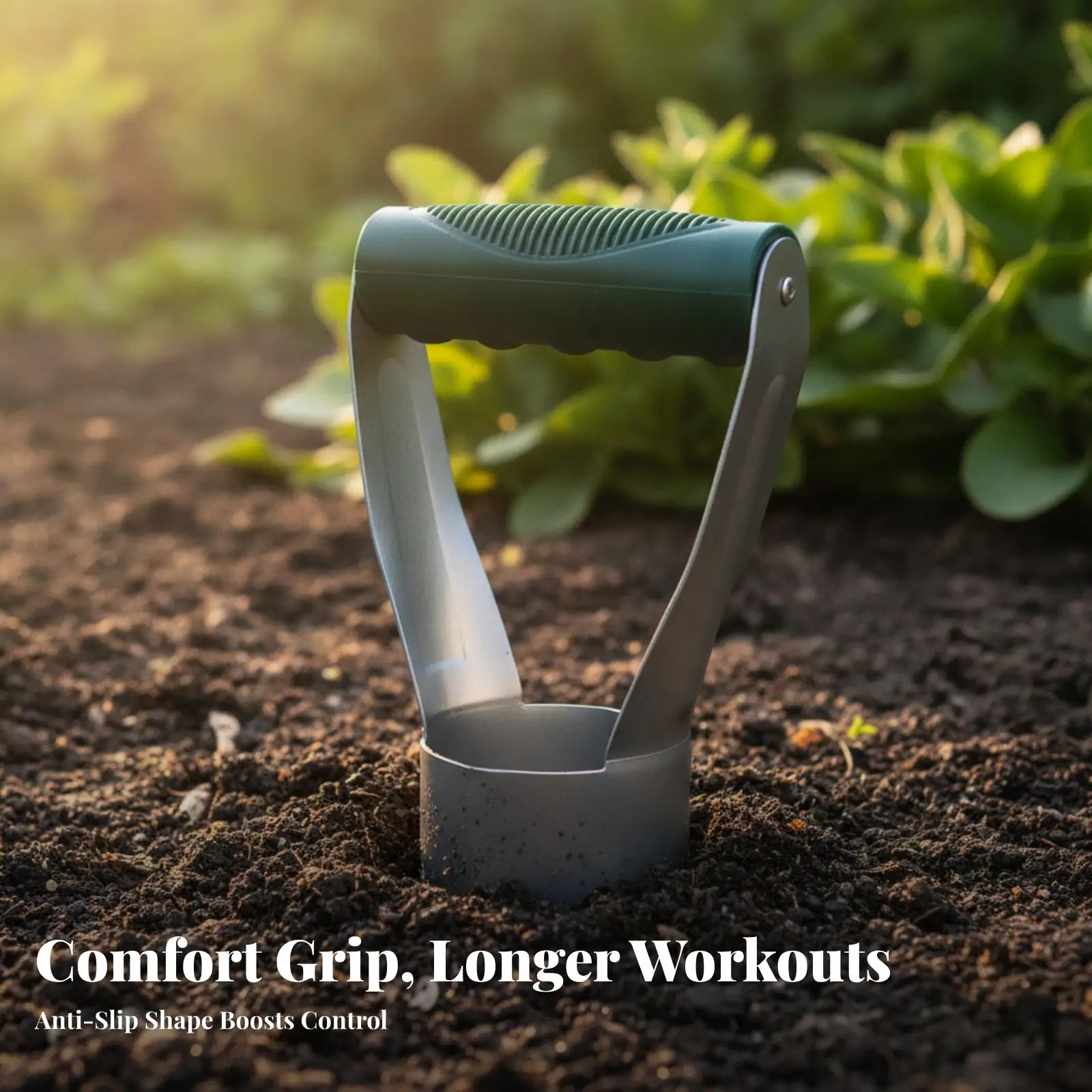 Sharp-Tipped Seedling Transplanter Carbon Steel Construction, Pointed Soil Cutting Edge, Seedling Transplanter with Grip, for