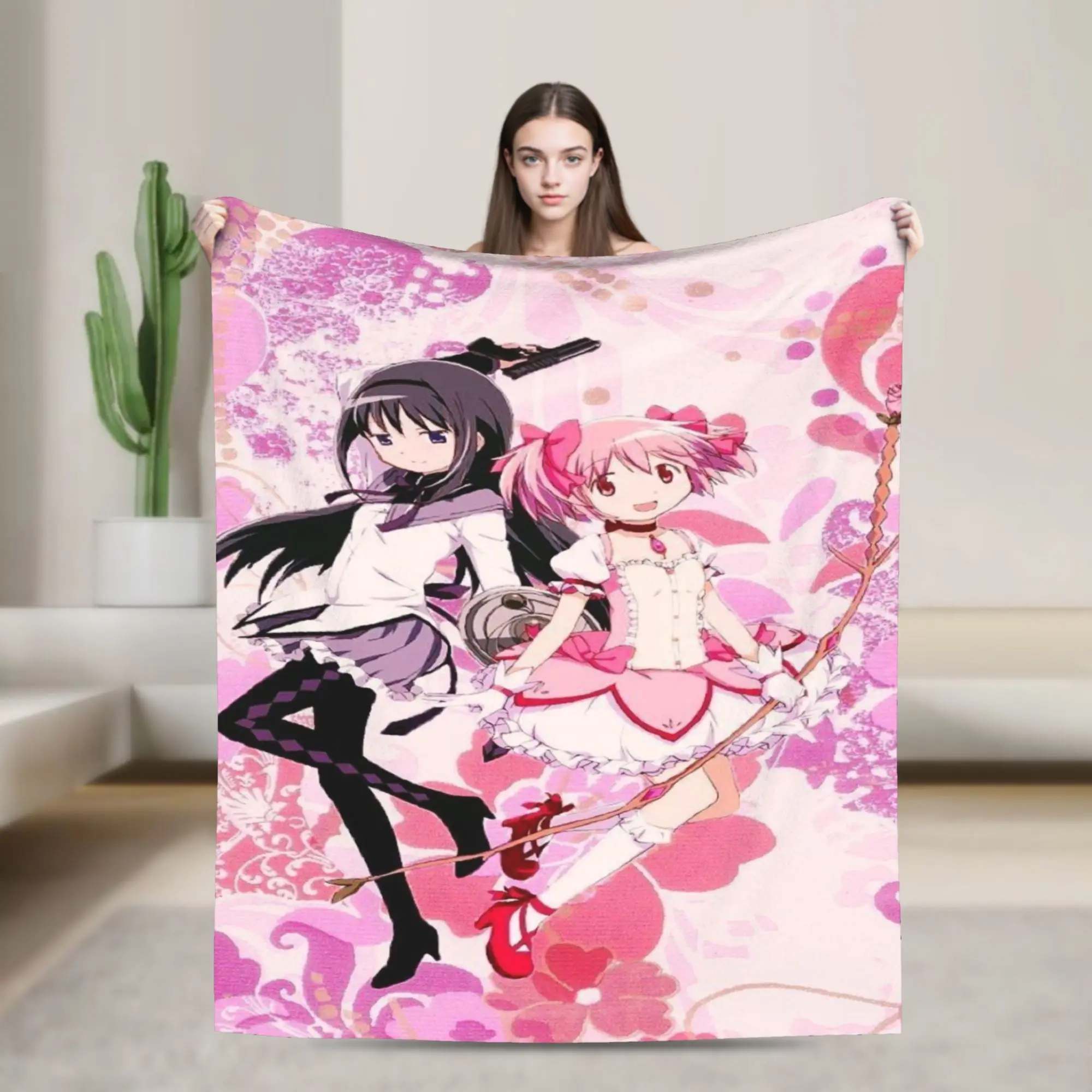 Puella Magi Madoka Magica Anime Merch Blankets Lightweight Thin Flannel  Throw Blankets Cozy Bedding Throws