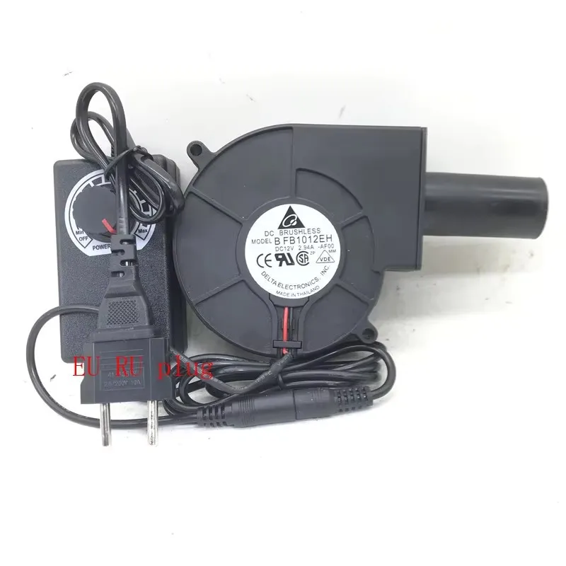 新しい-bfb1012eh-12v-294a-9733-9-センチメートル高風量遠心タービンブロワー、プラスチックエアダクト速度制御電源アダプター付き