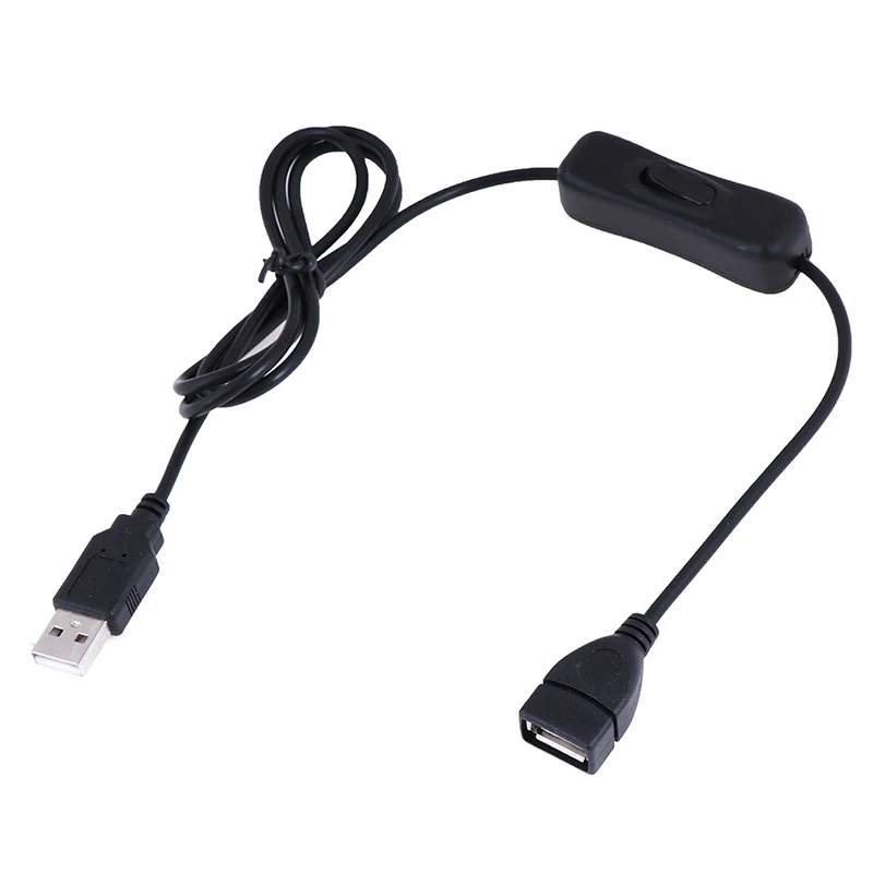 USB Cable Male to Female Switch ON OFF Cable Toggle LED Lamp Power 1M Line Black Electronics Date Converting