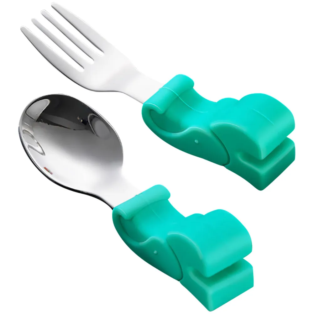 

Набор детских ложек и вилок с короткой ручкой из нержавеющей стали 304, безопасные для пищевых продуктов приборы для обучения детей самостоятельному приему пищи