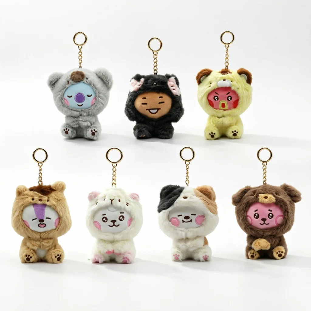 Cute Small Animal Stuffed Plush Doll Sitting Posture Figure Hanging Ornament Gift Decoration