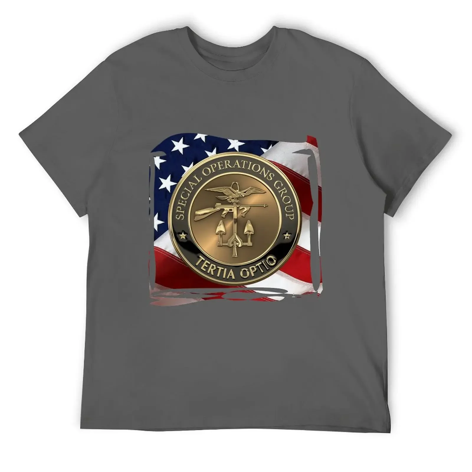 

Special Operations Group - SOG Emblem over American Flag T-Shirt football t shirt Blouse mens vintage t shirts