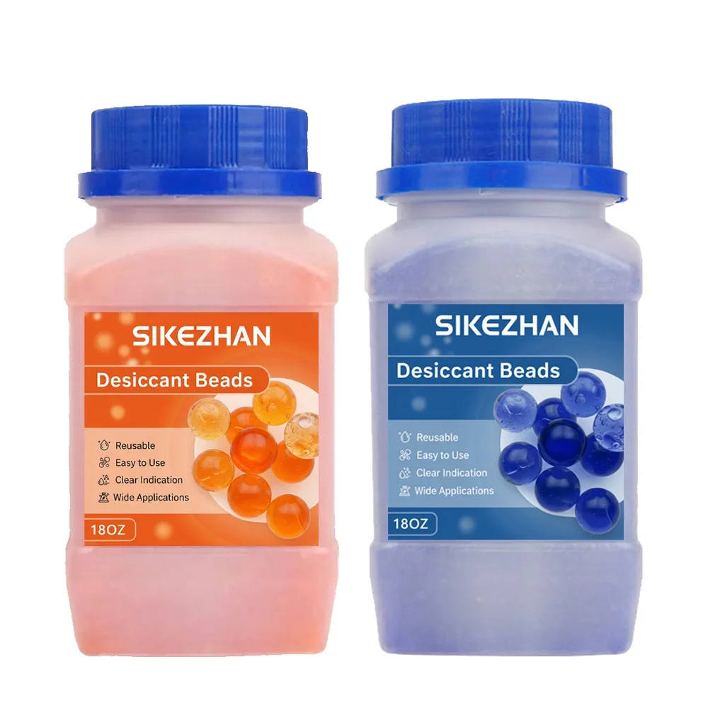 18oz Wiederverwendbare Blau/Orange Silikagel-Perlen Flasche, Feuchtigkeitsabsorber zur Luftentfeuchtung für Elektronik – Detail 6