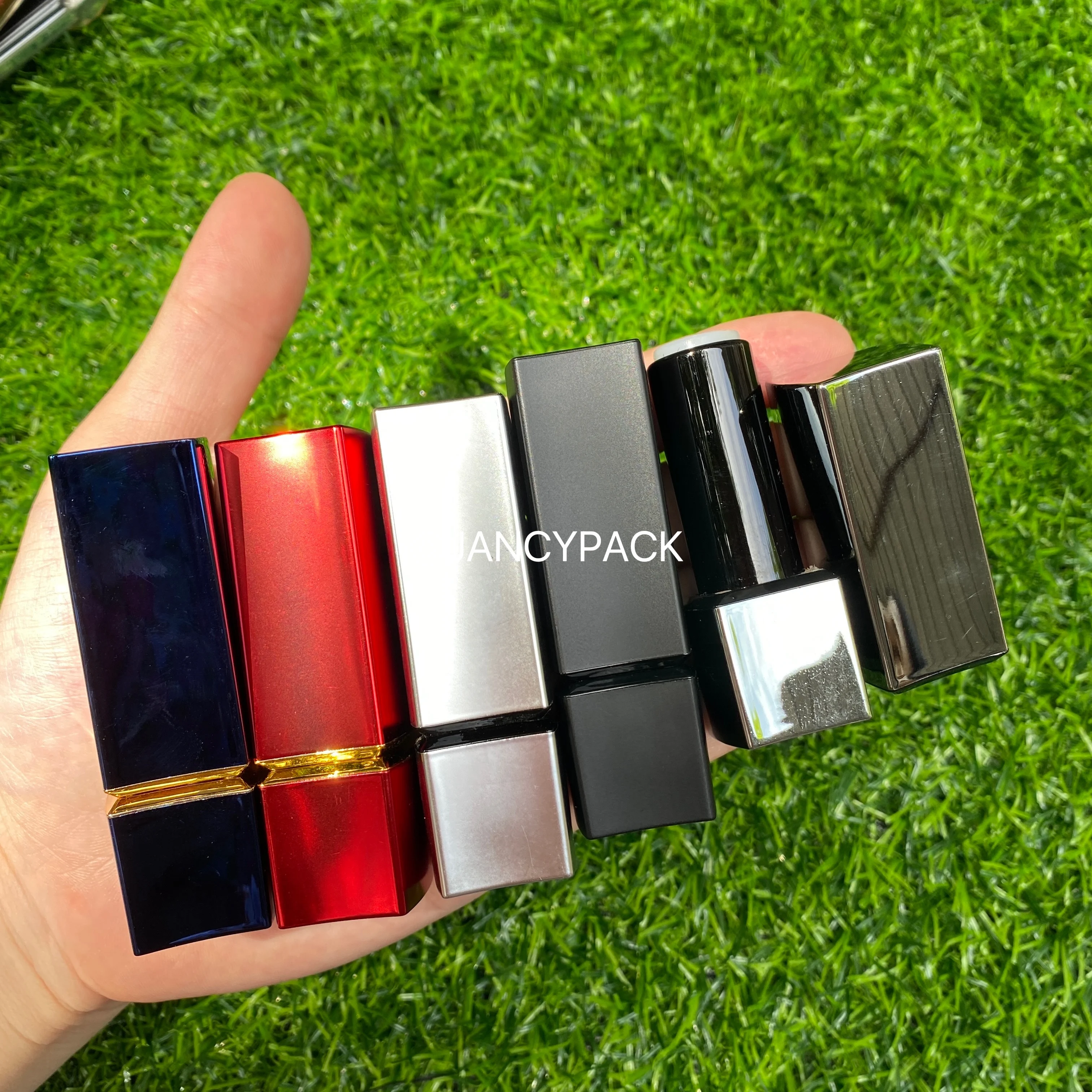 

Square Lip Balm Oil Tube Luxury Empty Square Lipstick Cosmetic Containers Black Blue liptube colorful lipsticks Empty Lip Balm