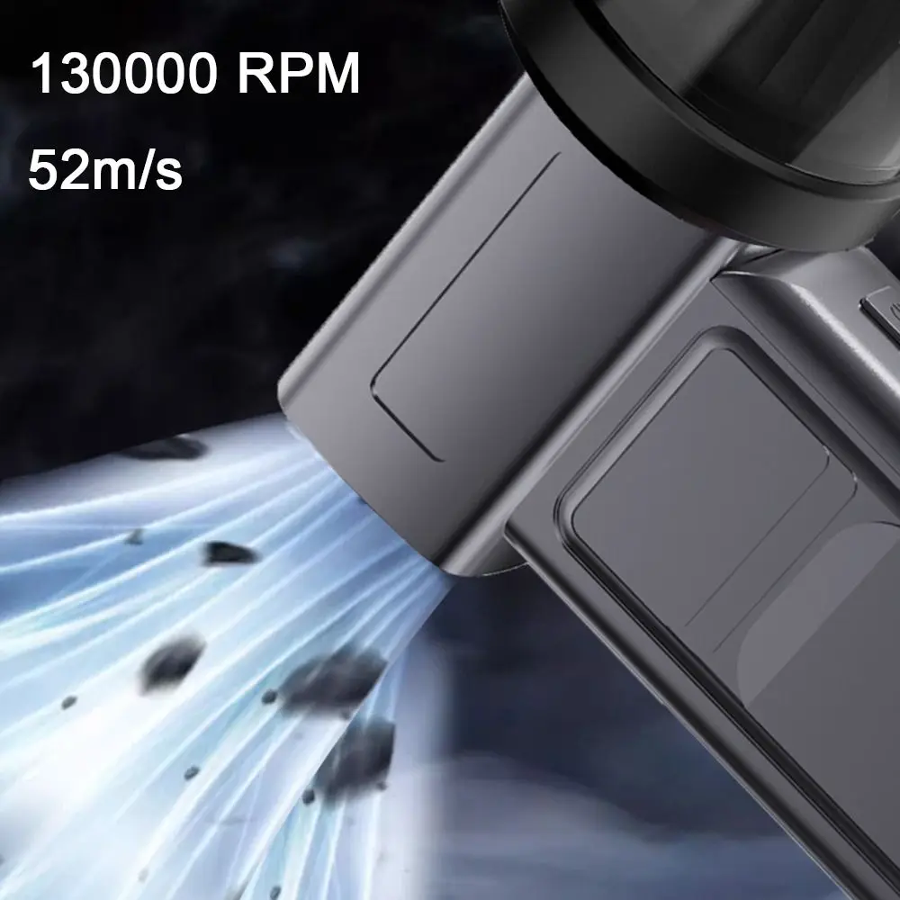 130000 RPM Handheld Turbo Violent Fan Illumination Digital Display Powerful Dust Blower High-Speed Powerful Airflow