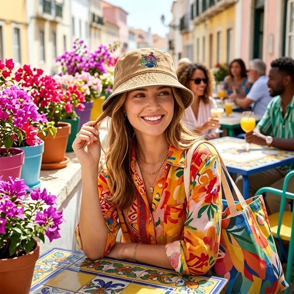 1pc Abstract Band Silhouette Print Unisex Bucket Hat Ideal Gift for Music Lovers And Party Additions