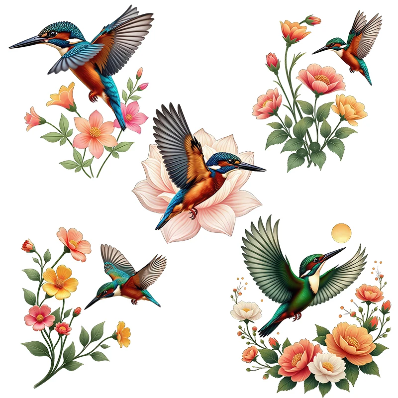Three Ratels CG56 Beautiful Emerald Bird Cartoon Stickers for Home Decoration Door decals