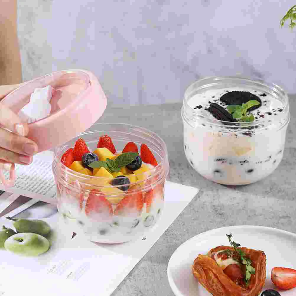 

2 Pcs Oatmeal Container Cups Cereal Airtight Cookie Jar Food Storage Containers Salad