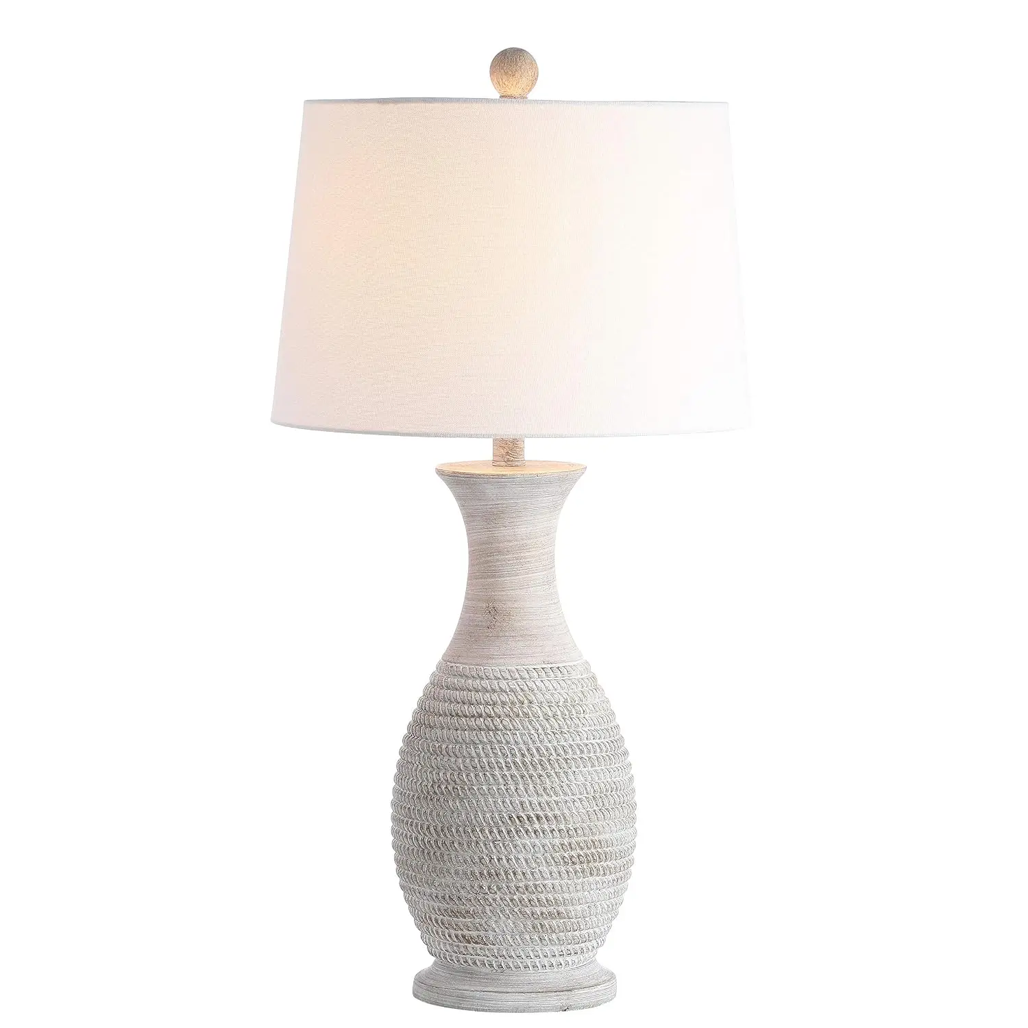 Rustic Grey 30-inch Desk Nightstand Table Lamp Set Of 2 LED Bulbs Included For Bedroom Living Room Home Office, Customized