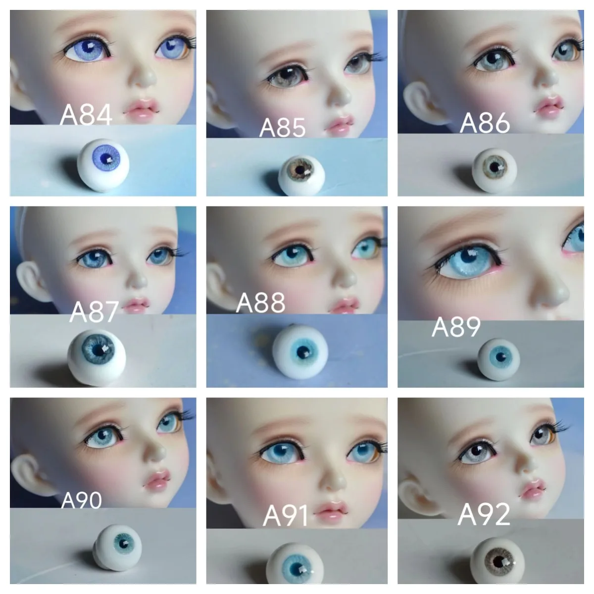 Doll's Eyes for 1/3 1/4 1/6 Bjd Doll 8/10/12/14/16/18mm Plaster Eyeball Girl Toys Dress Up Play House Doll Accessories, No Doll