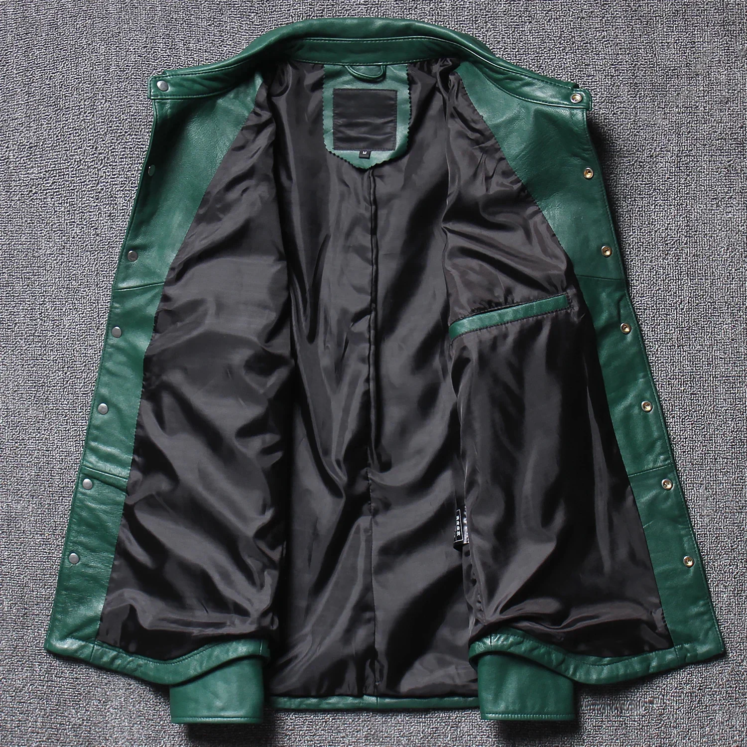 100% Real Thin Sheepskin Spring Auturmn Leather Shirt Men Single Breasted Casual Style Genuine Coat Black Green Red Motor Jacket