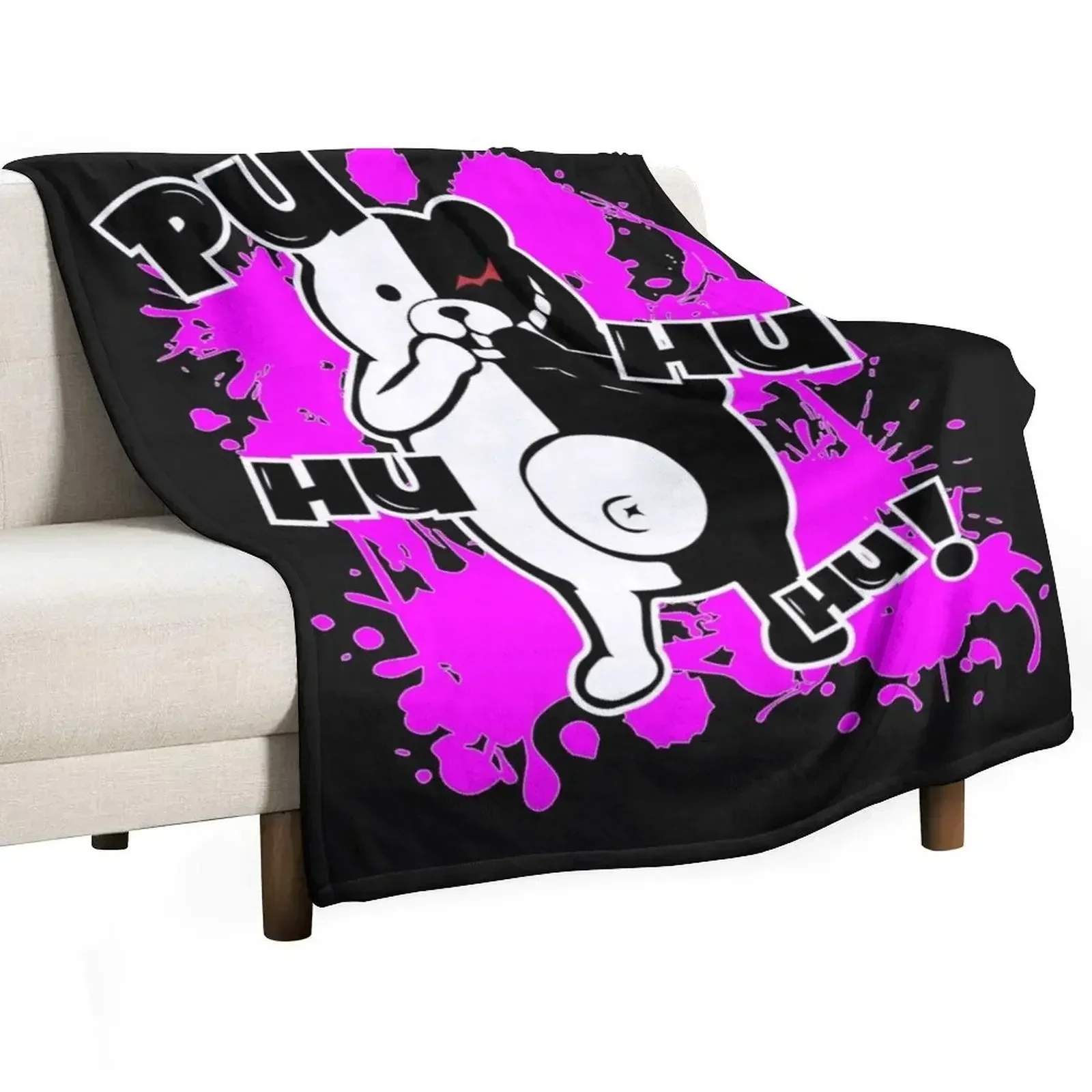 Monokuma Danganronpa - Puhuhuhu Throw Blanket All Season Lightweight Soft Blanket for Bed