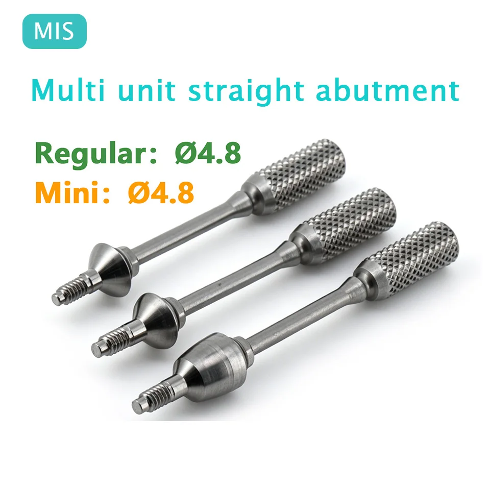 10Pcs Dental Multi Unit Straight Abutment MIS System Titanium Grade 5 Prosthetic Screw Retained Restoration Components Supply