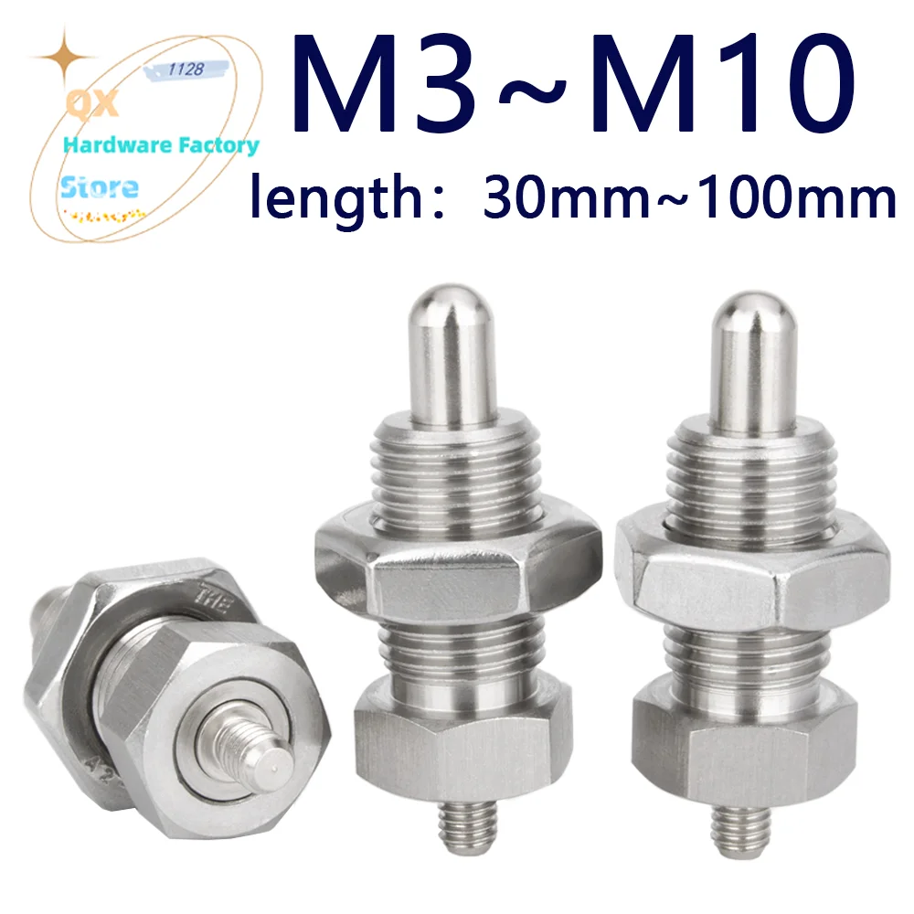 QX224 M8/M8L/M10/M10L/M12/M12L/M16/M16L Factory Supply Index Plunger Carbon Steel/Stainless Steel Round Head Lcoating Pin