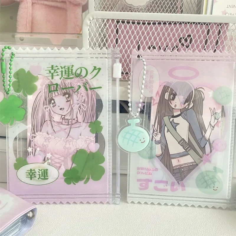 

Japanese Style Cartoon Card Bags for Girls Transparent Waterproof PVC Photo Bags Student's Card Holder