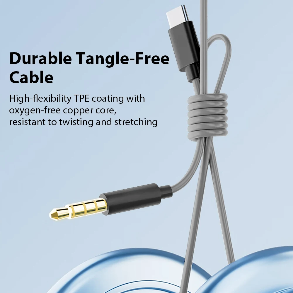 Type C Bedrade hoofdtelefoon 3,5 mm Jack-oortelefoon HiFi Surround Sound met microfoon Oordopjes voor Samsung Galaxy iPhone 17 16 15 Air Headse