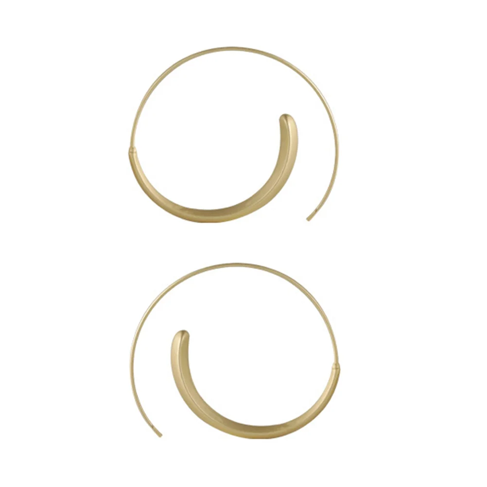 

Golden Hoop Earrings Alloy Decorative Ear Studs Matte Accessory nament Round Style Jewelry Women Travel Party Wedding