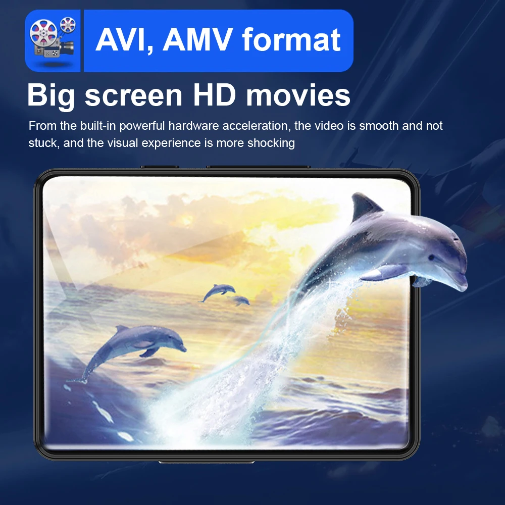 เครื่องเล่นเพลง MP3แบบพกพาเครื่องเล่นเพลง Hi-Fi สำหรับกีฬาบลูทูธใหม่เครื่องเล่นวิดีโอเครื่องเล่น Mp4มีไมค์ในตัวสำหรับนักเรียนวอล์กแมน