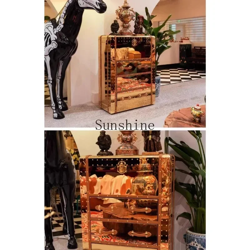 Armoire de Rangement Décorative, Style Français Rétro