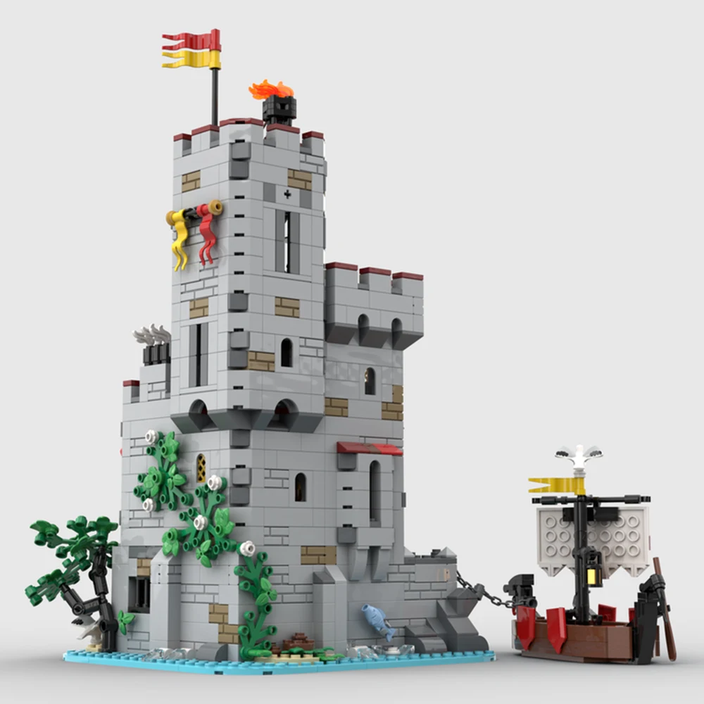 1321PCS MOC medieval architecture seaside market tower Alt building building blocks DIY assembly toys children boy birthday gift