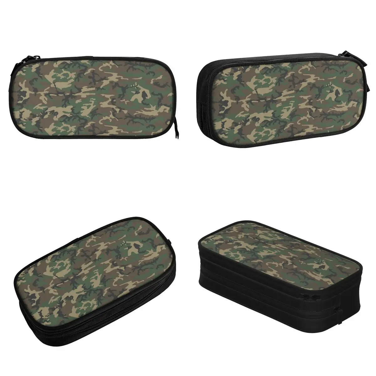 Army Camouflage Pattern Pencil Cases Jungle Military Camo Pencilcases Pen Box for Student Large Storage Bags Supplies Stationery