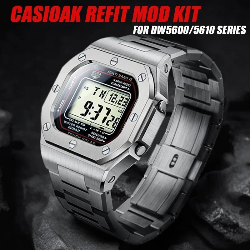 Ремешок для часов CAOWTAN из нержавеющей стали для Casioak серии DW5600, модифицированная рамка для DW5610