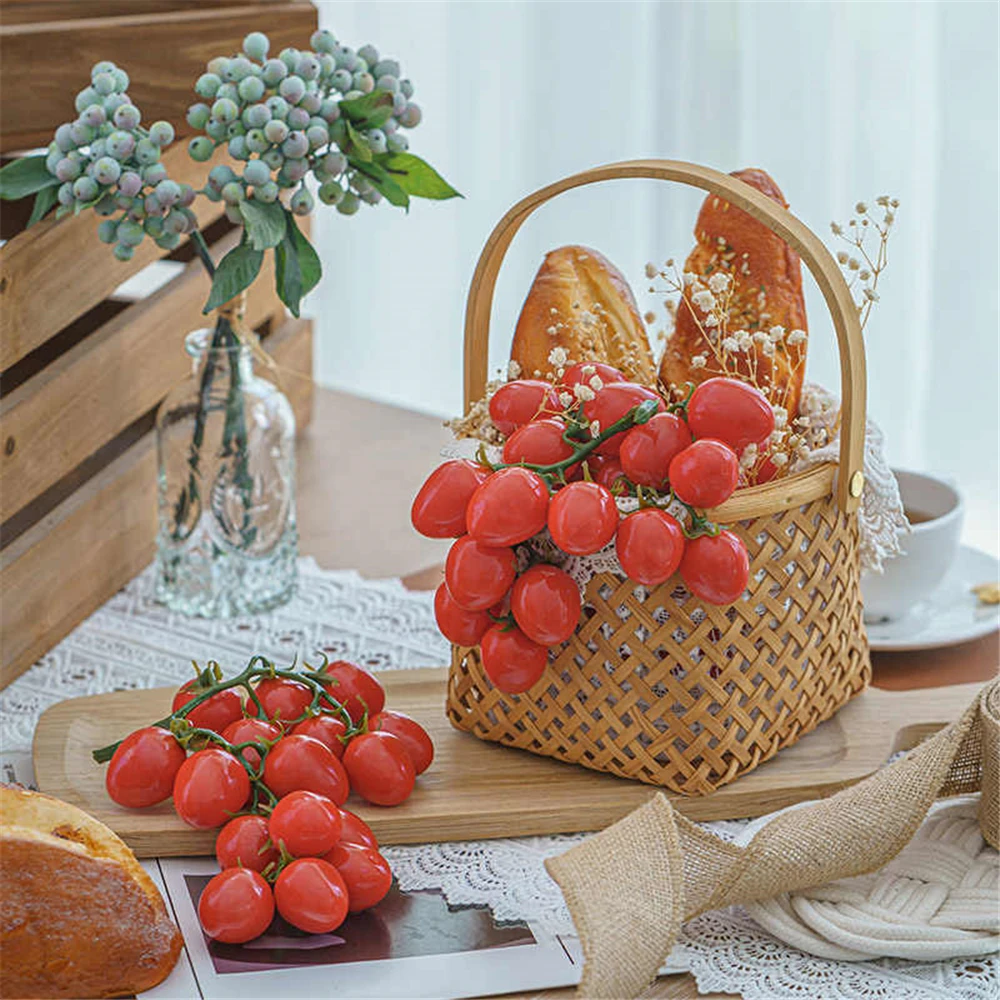 

artificial fake fruit for kitchen hotel restaurant Counter desktop table shop store decor simulation cherry tomatoes fruit props