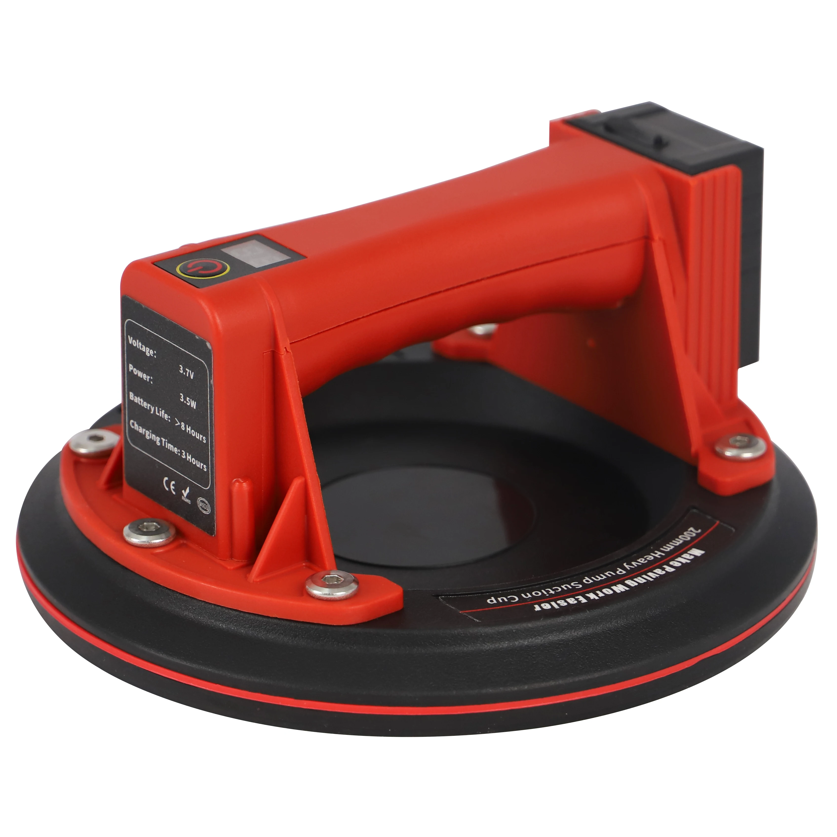 20258 بوصة الثقيلة أكواب شفاط المكنسة الكهربائية رافع للزجاج أدوات يدوية نوع-C شحن كوب شفط كهربائي لرفع الزجاج الكبير