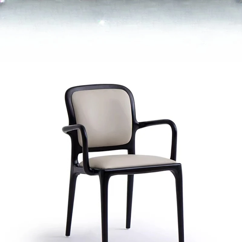 

Medieval back chair household dining table and chairs, Nordic high-end dining chair solid wood armrest negotiation chair