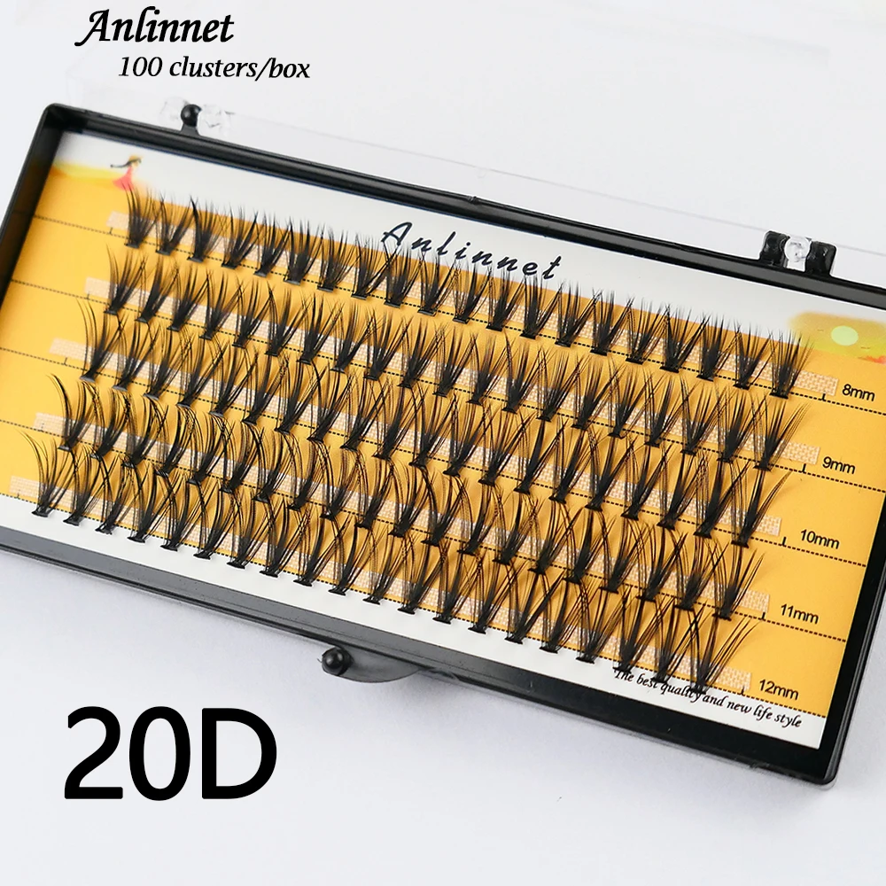 5 Rows 100 Bunches Eyelash Extension Natural Mink Eyelashes Individual 10D/20D Cluster False Lashes Makeup tools Lashes Wholesal