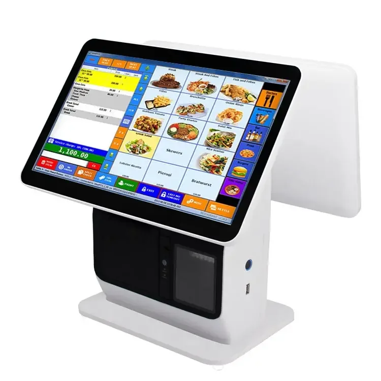 all in one windows pos machine with printer 15.6 Inch touch screen pos systems cash register machine point of sale system