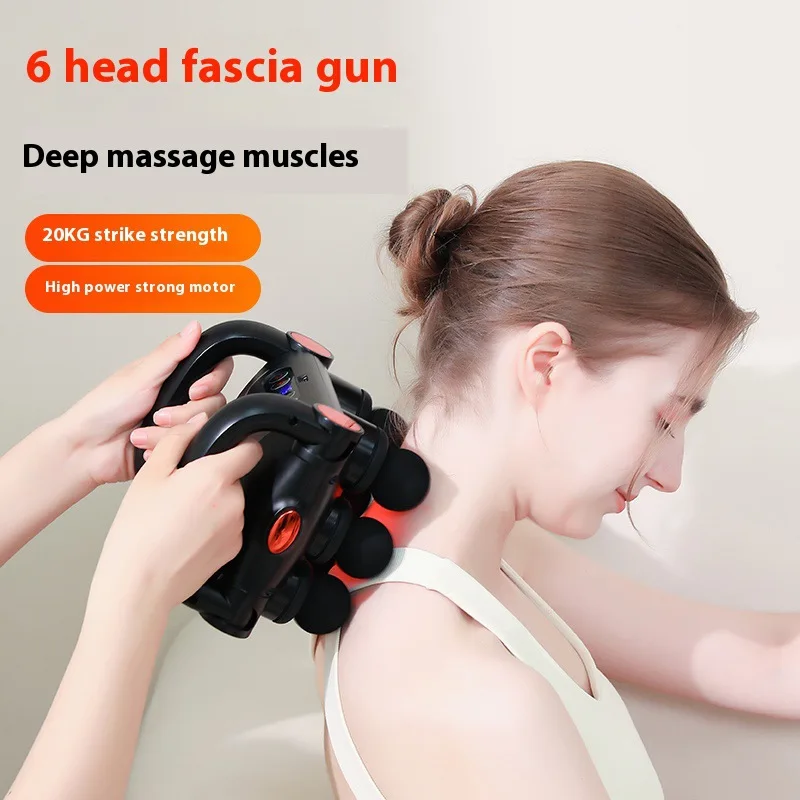 

FLYBOX Cross-border six-head fascia instrument to relax muscles, knead abdominal massager, household foldable handle