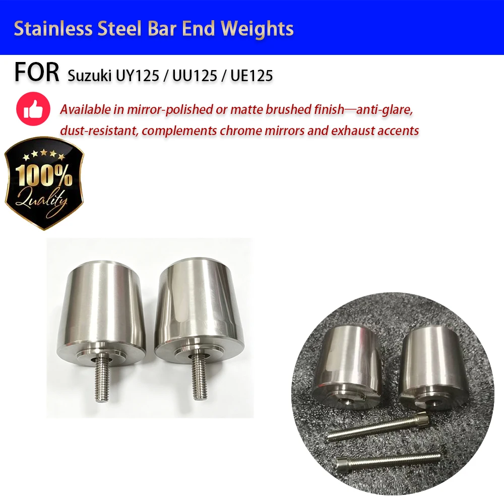 For Suzuki UY125 UU125 Stainless Steel Bar End Weights Handlebar Plugs Anti-Vibration Accesorios Moto Accessori Moto