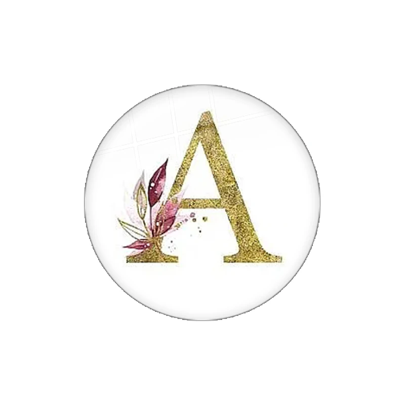 A-Z 26 letters afdrukken 12-30 MM paarse bloemen brief verjaardagscadeau ronde foto glas cabochon demo platte achterkant maken bevindingen