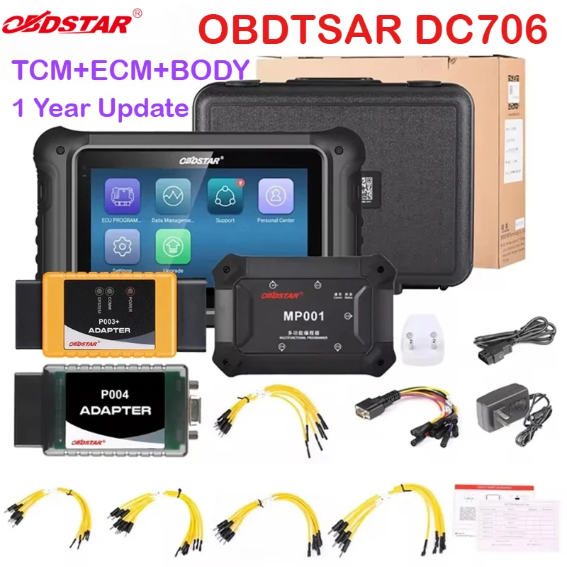 

OBDSTAR DC706 Инструмент ECU для ECM/TCM/BODY/Clone от OBD или BENCH Поддержка клона ECU для чтения/записи для автомобиля и мотоцикла MP001 P003