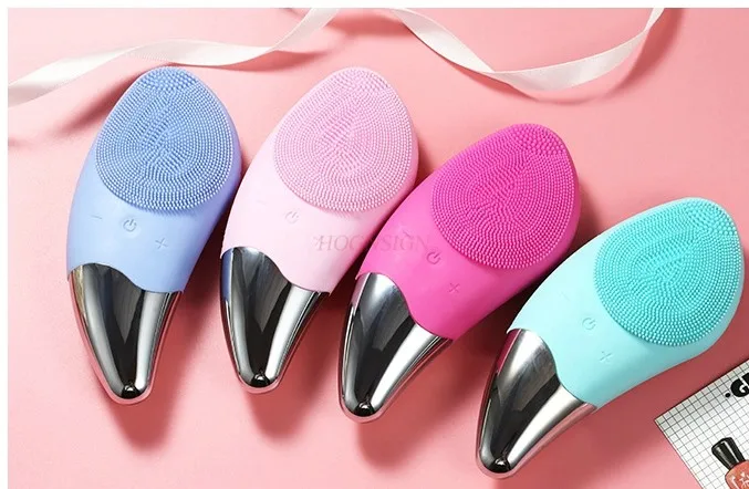 Facial washing instrument silicone electric facial ultrasonic massage charging vibration pore cleaning