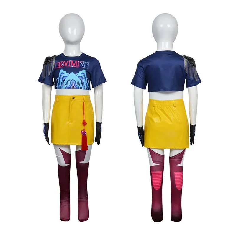 25COSKids Девушка Руми Зои Мира Охотник на демонов KPop Косплей Фантазия Костюм Детская Маскировка Ролевая Игра Наряд Хэллоуин