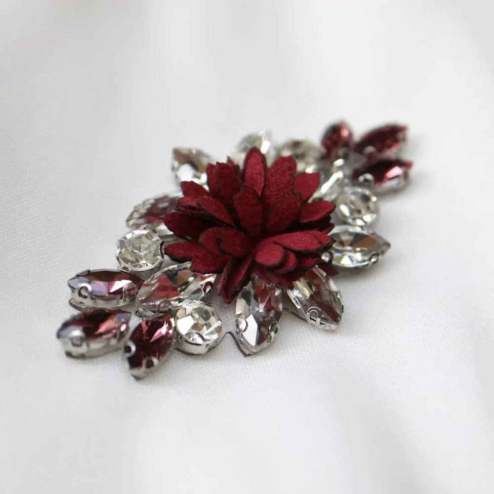 1pc crystal flower beaded appliques patches for clothing DIY  iron on rhinestone  Embroidery parches bordados para ropa