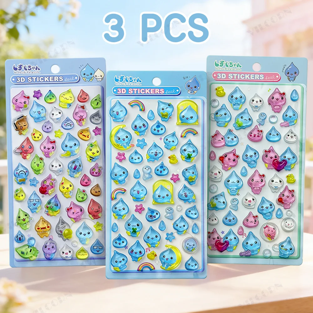 

Cute Transparent Pop Seal Stickers Cartoon Cute Soft 3D Stickers Adorable 3D Decor Decals for Phones, Notebooks & Pencil Cases