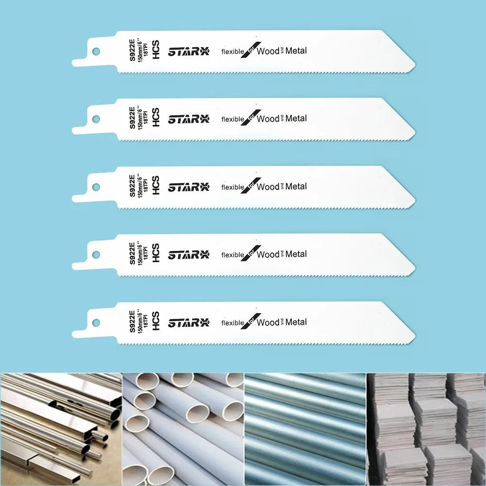 

Practical Metal wood reciprocating Reciprocating saw blade set Useful 5x High Carbon Steel Reciprocating Saw Blade Set Metal Set
