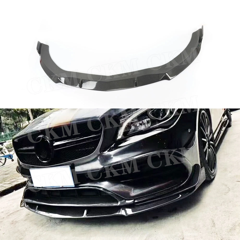 Carbon Fiber Front Bumper Lip Spoiler for Mercedes Benz CLA Class W117 CLA200 CLA250 CLA45 AMG B Style 2016 2017 2018