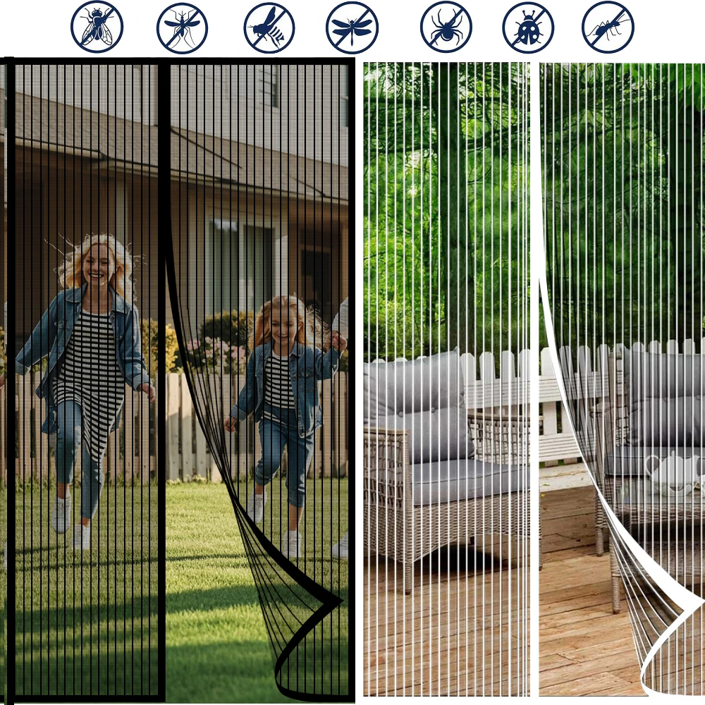 Magnetic Door Screen Fits Door Mosquito Net Hands Free Partition Curtain Keeps Fly Insect Bugs Out Pet Kids Friendly Home Screen