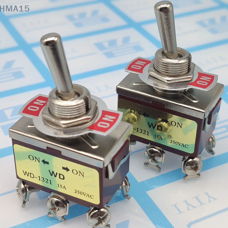 [EL] 2 قطعة E-TEN1321 DPDT 250 فولت 15A 12 مللي متر تبديل التبديل 6 دبوس ON-ON الروك التبديل